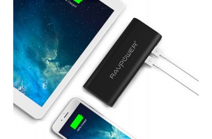 RAVPower 10400mAh Portable Power Bank with iSmart (3.5A Output, Dual USB) White-Black